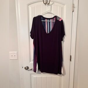 Short sleeve, navy blue with different colors on the back size 2X